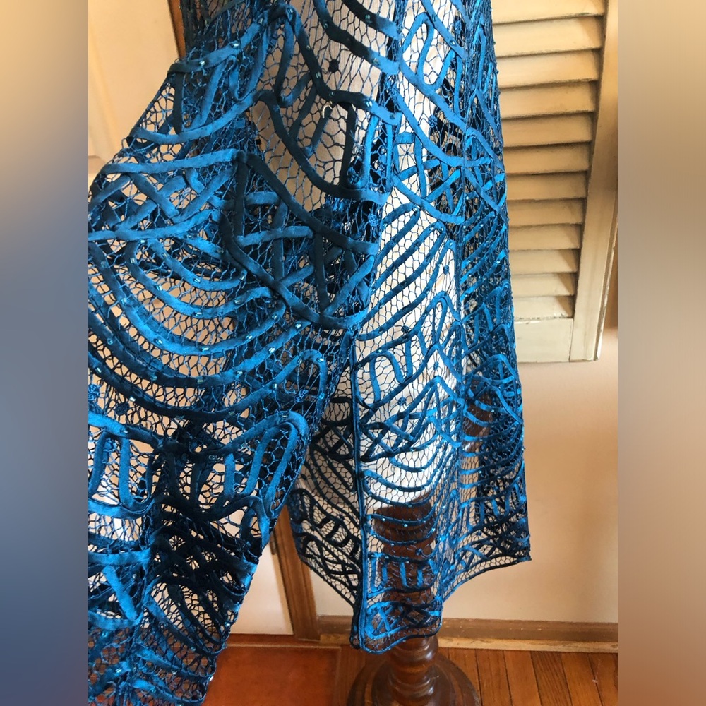 BeautifulTeal Lace Silk Cardigan. NWOT - Picture 5 of 7
